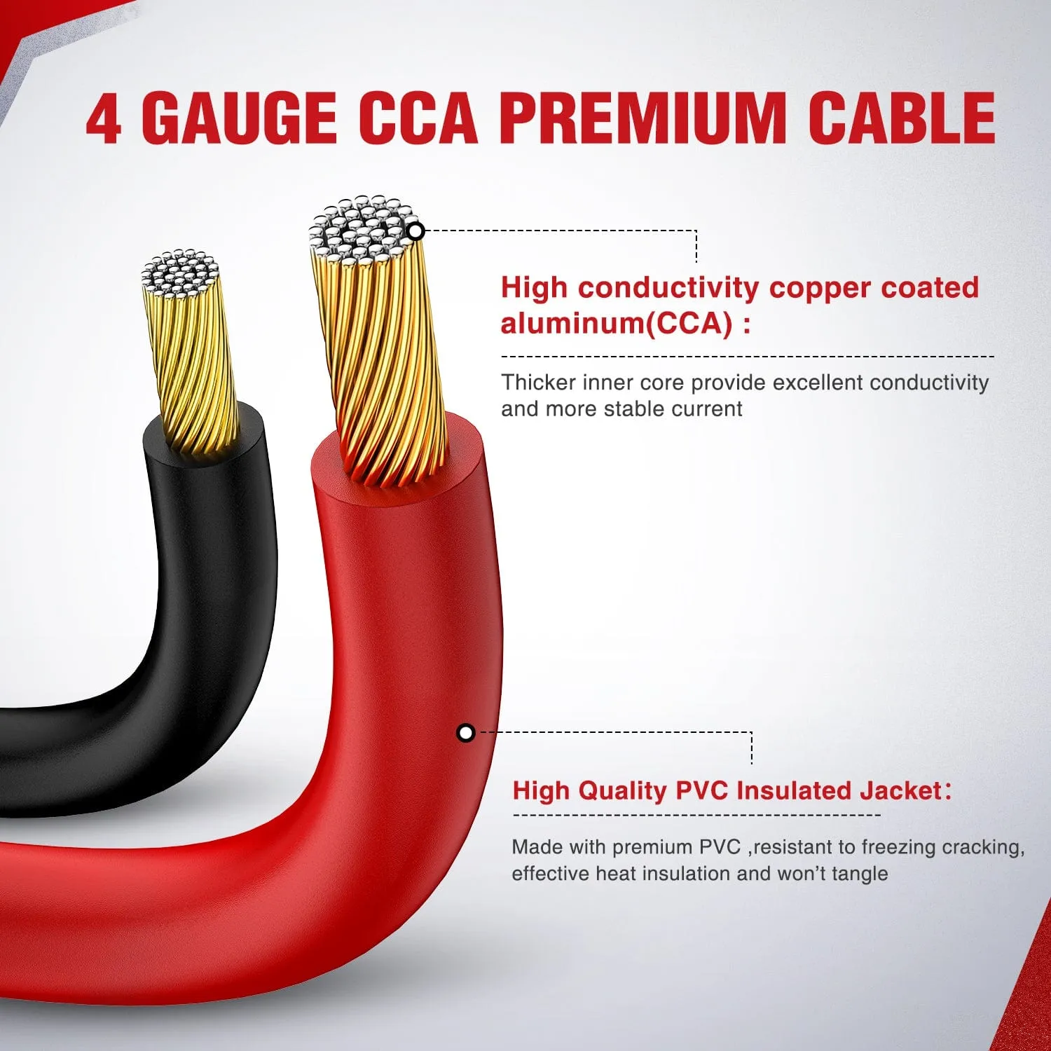 4 Gauge 16 FT Heavy Duty Jumper Cable