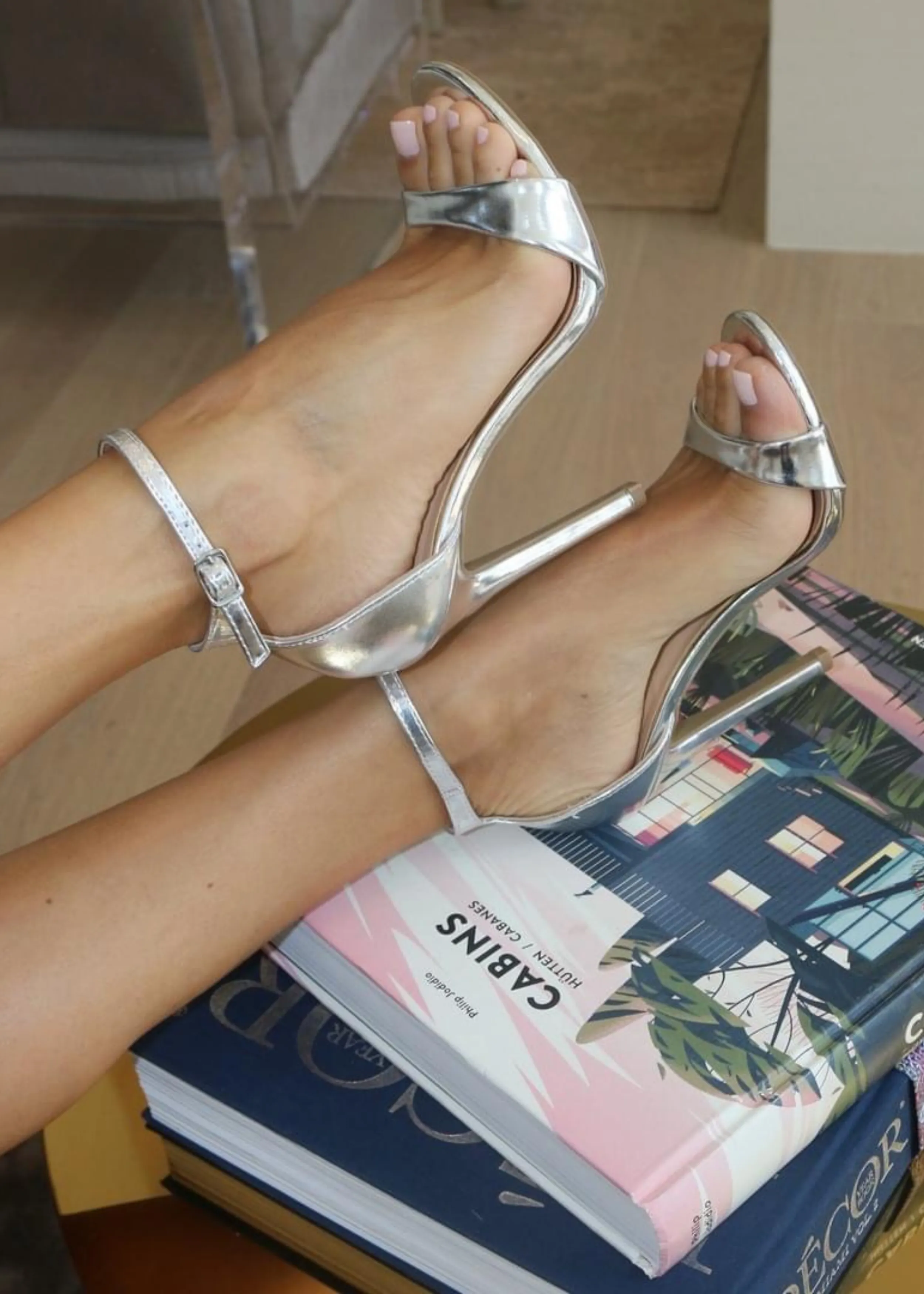 Ali Strappy Silver Heels