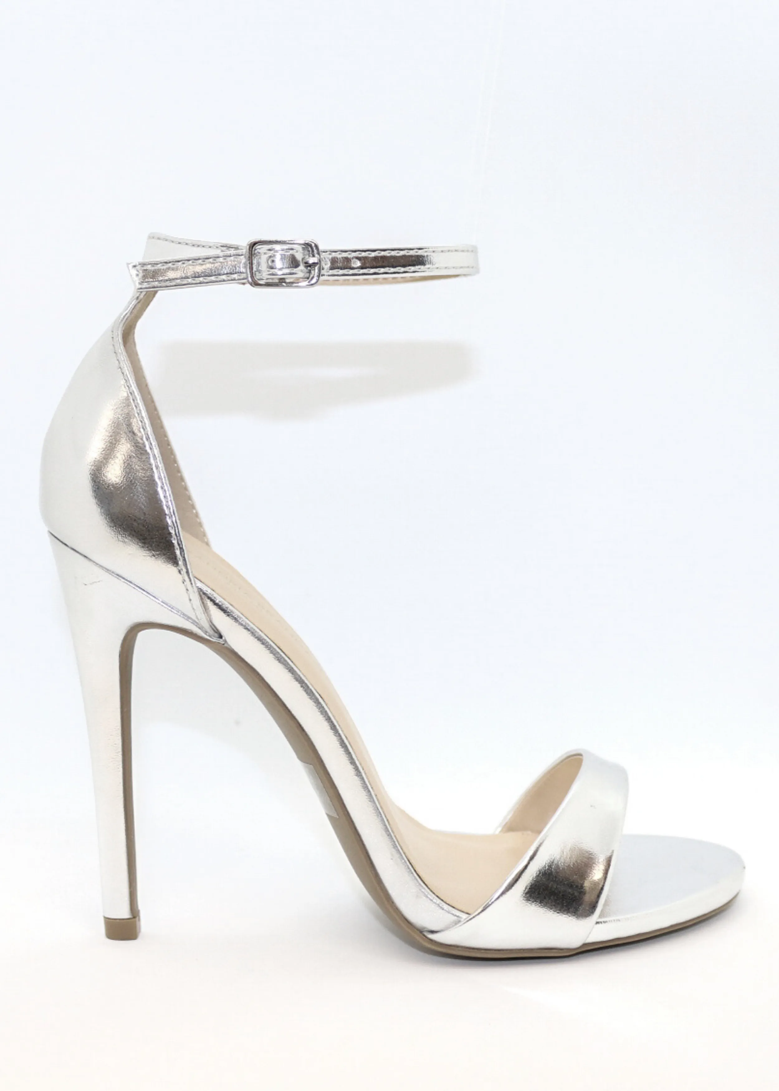 Ali Strappy Silver Heels
