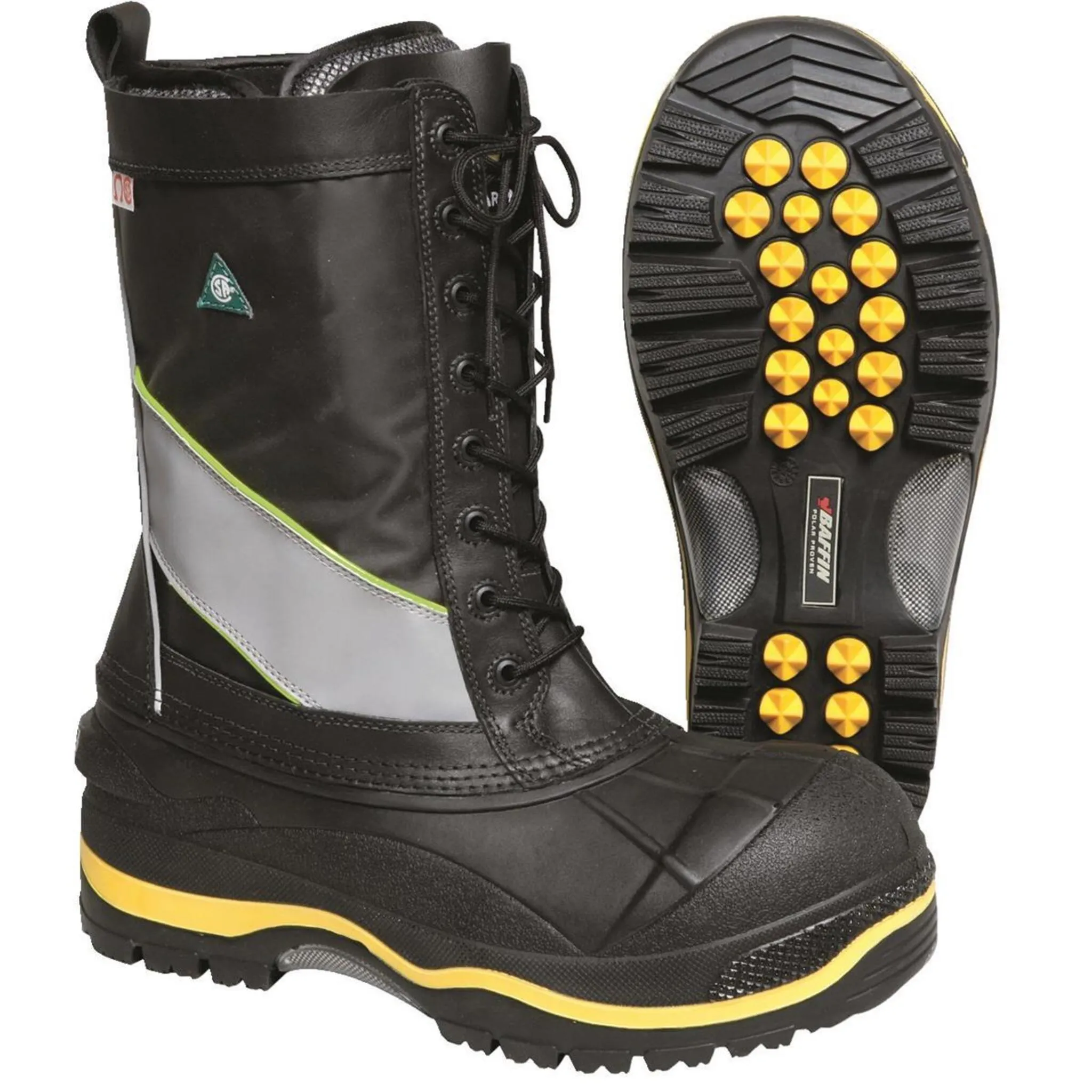Baffin Men's Winter Safety Work Boot Constructor Hi-Vis, Oil and Acid Resistant Outsole, -100ºC/-148ºF Rated, GelFlex Mid-Sole, Reflective, Sizes 8-13