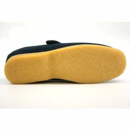 British Walkers Royal Old School Men's Navy Blue Leather and Suede Slip Ons