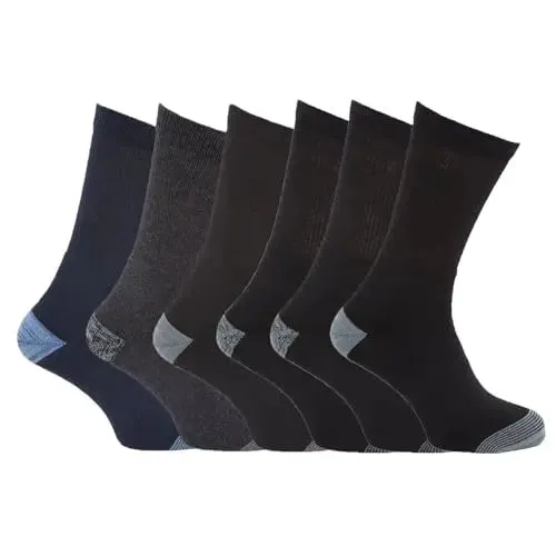 B.U.L 6, 12, 18, 24 Pairs Mens Builders Construction Work Garden Heavy Duty Work Socks Footwear Support Heel & Toe Multipack Size 6-11 UK/EU 39-45