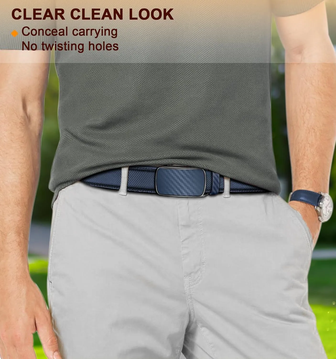 BULLIANT Men's Ratchet Belt Nontrimmable-Click Belt Adjustable for Men Gift Lightweight 1 3/8"