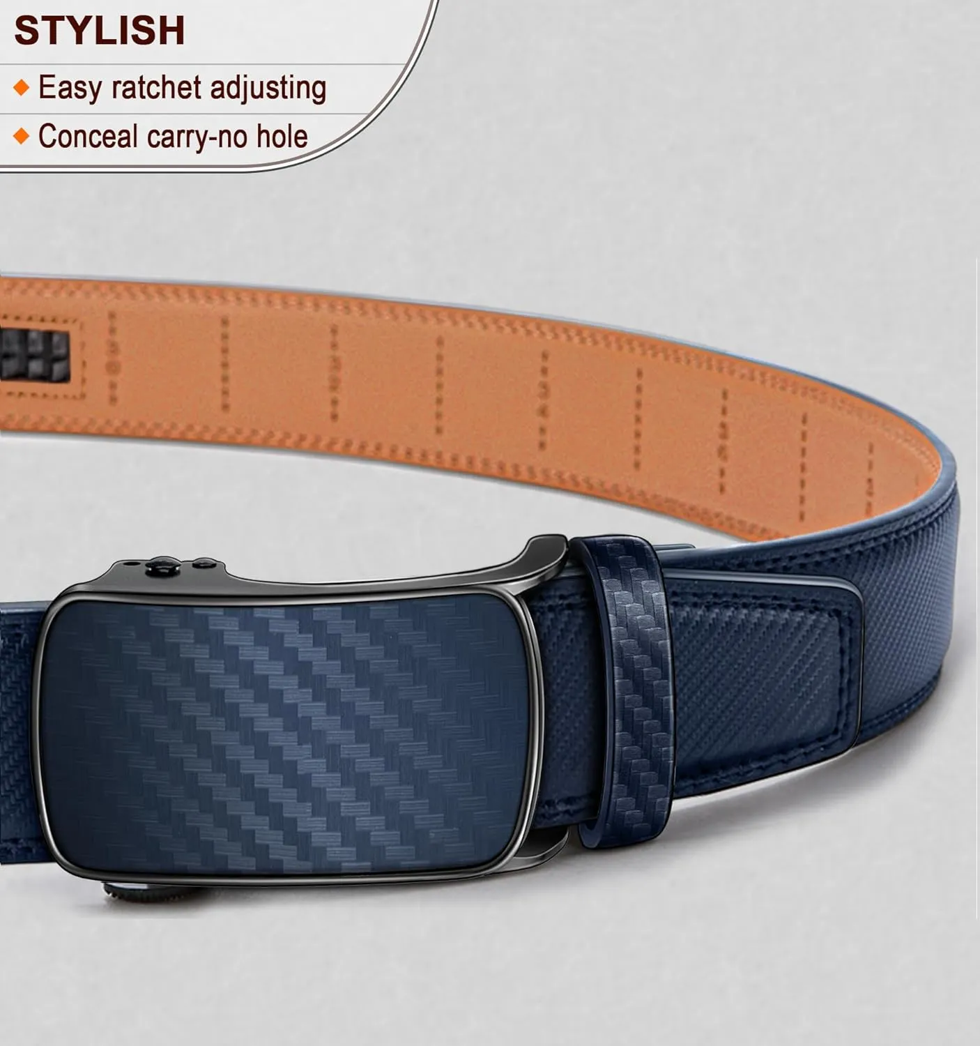 BULLIANT Men's Ratchet Belt Nontrimmable-Click Belt Adjustable for Men Gift Lightweight 1 3/8"