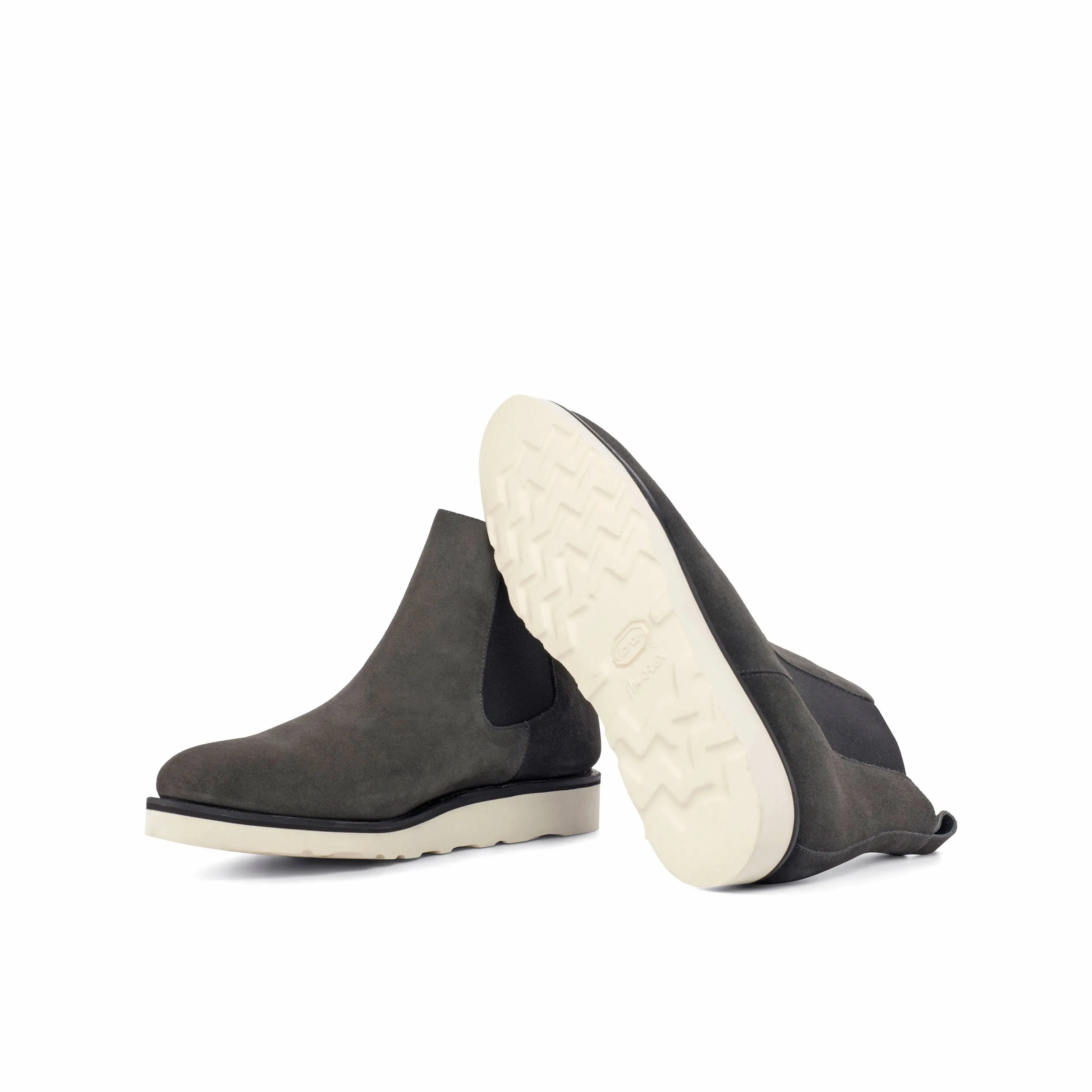 DapperFam Monza in Grey Men's Lux Suede Chelsea Boot