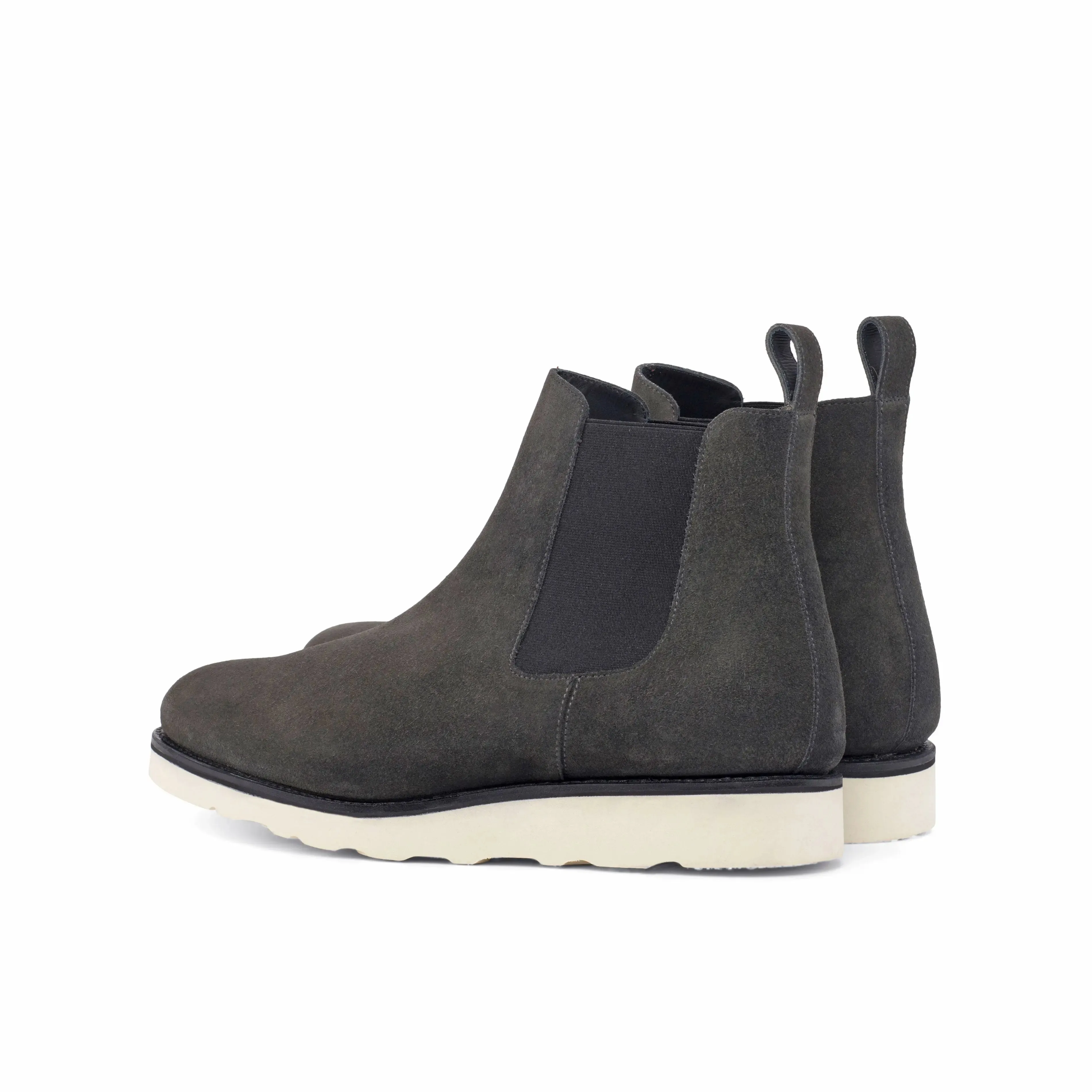 DapperFam Monza in Grey Men's Lux Suede Chelsea Boot