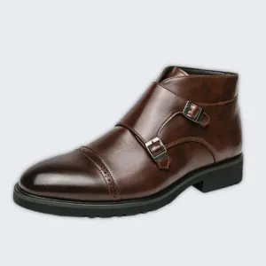 Darell Premium Leather Double Monk Strap Boots for Men