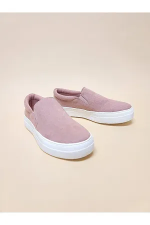 Dark Mauve Slip-on Casual Sneakers