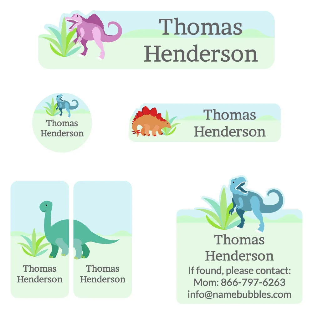 Dinosaurs Camp Labels Pack