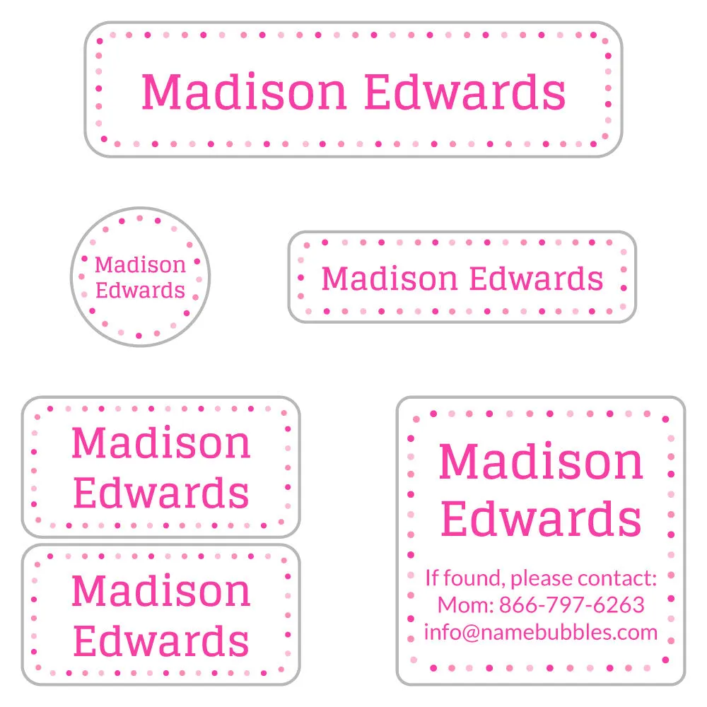 Dots Camp Labels Pack