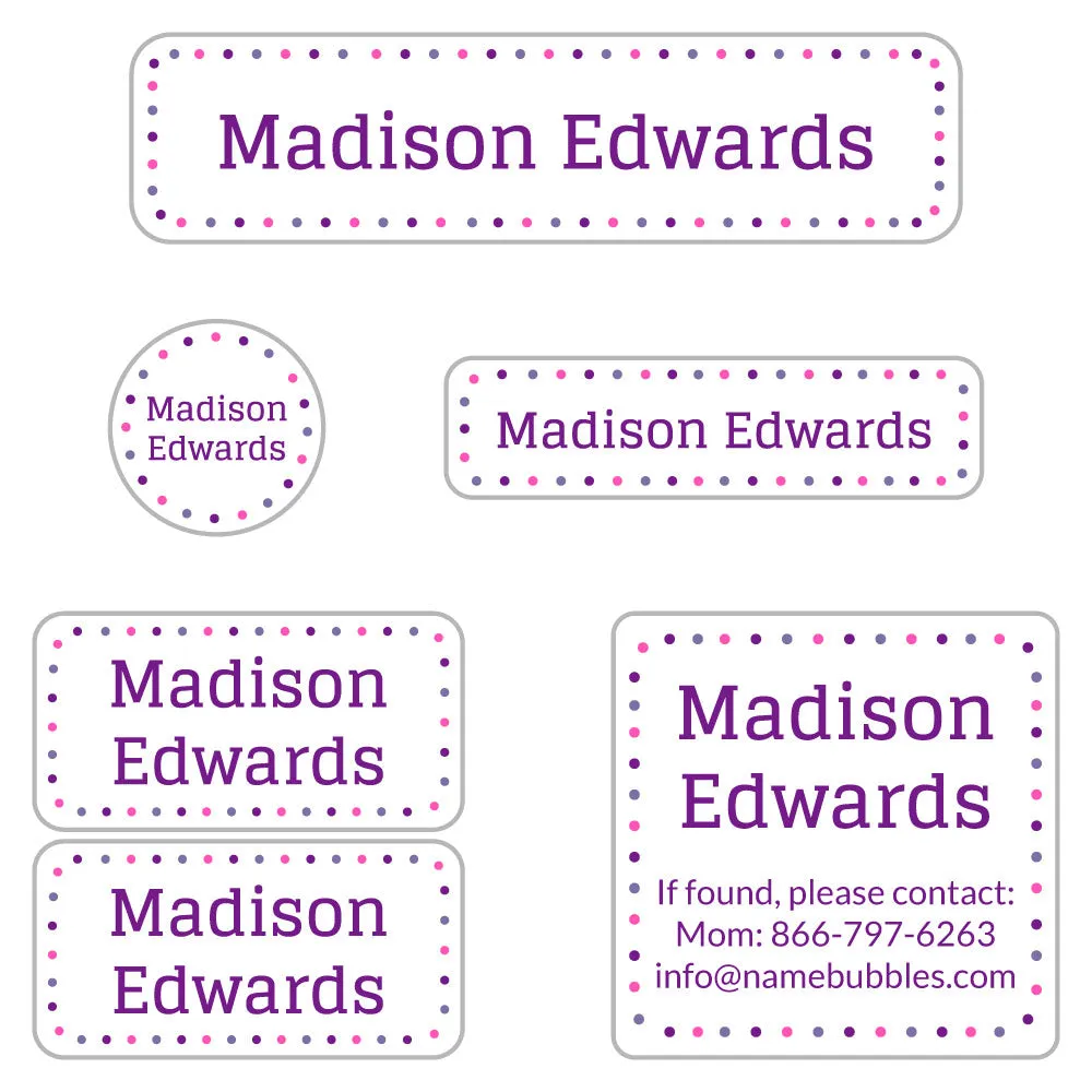 Dots Camp Labels Pack