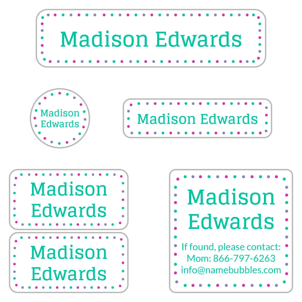 Dots Camp Labels Pack