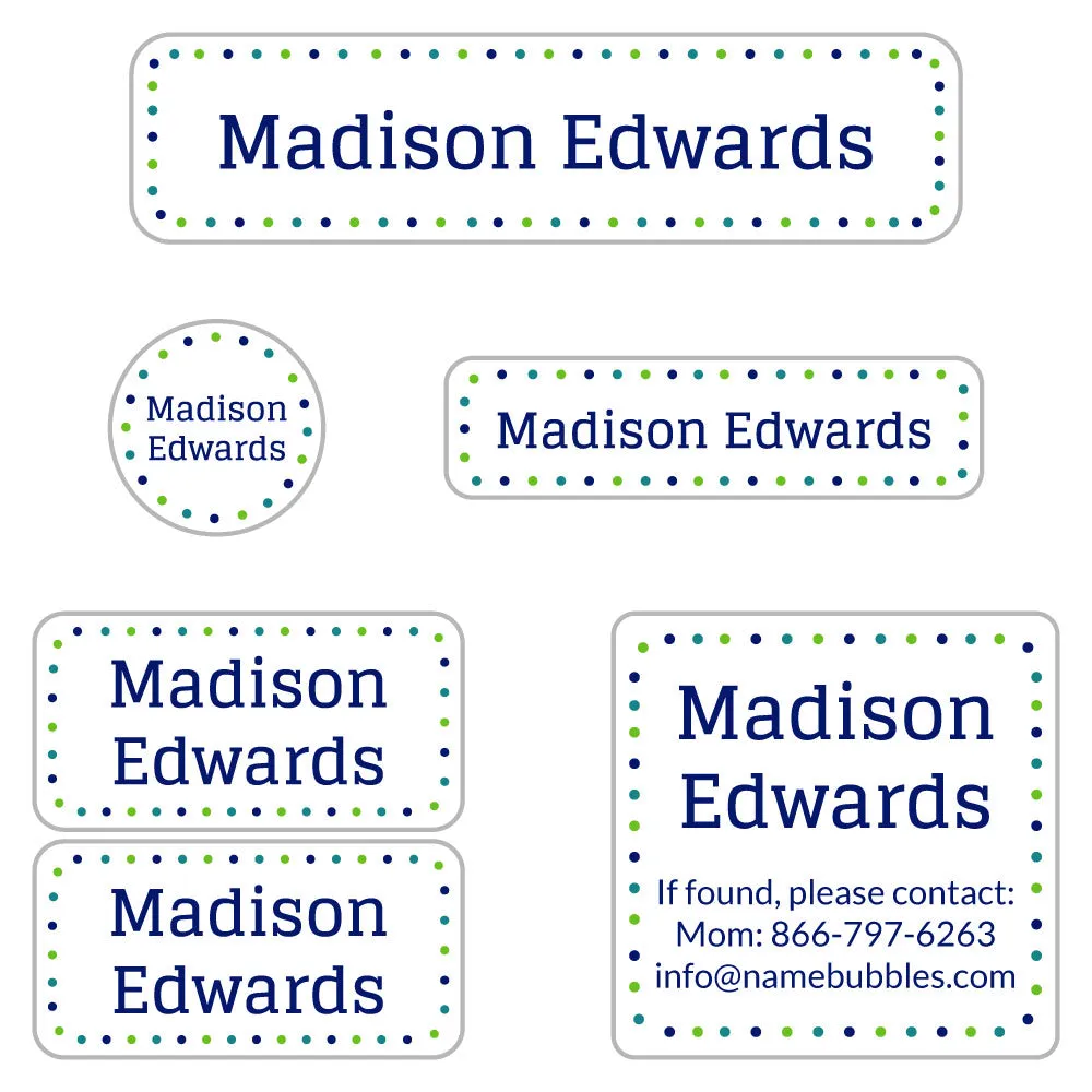 Dots Camp Labels Pack