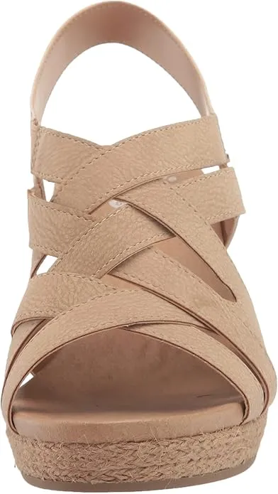 Dr. Scholl's Everlasting Cuban Sand Smooth Open Toe Slingback Wedges Sandals