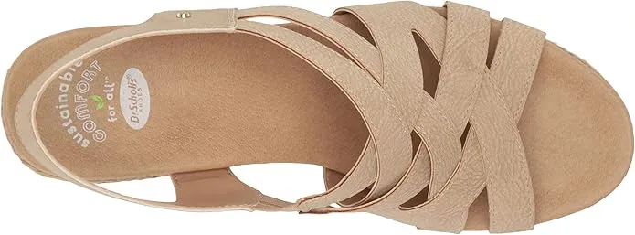 Dr. Scholl's Everlasting Cuban Sand Smooth Open Toe Slingback Wedges Sandals