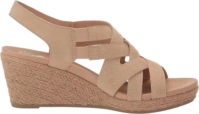 Dr. Scholl's Everlasting Cuban Sand Smooth Open Toe Slingback Wedges Sandals