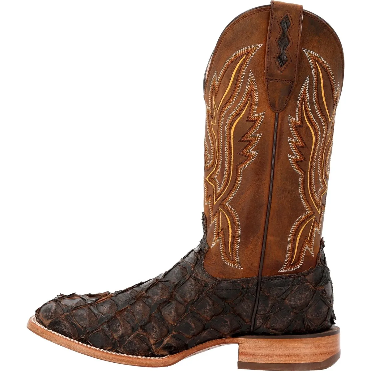 Durango Premium Exotics Men's Western Boots Ddb0380 In Dark Brown Pirarucu
