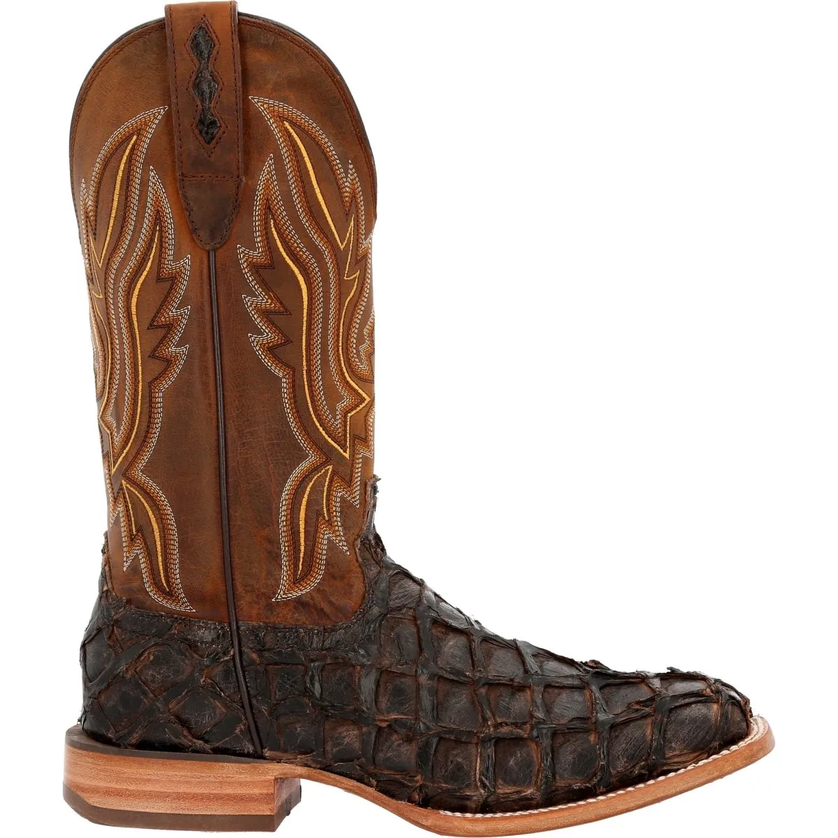 Durango Premium Exotics Men's Western Boots Ddb0380 In Dark Brown Pirarucu