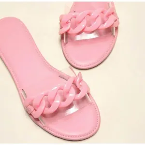 Fashion Chain Decoration Colorful Candy Slides Sandals