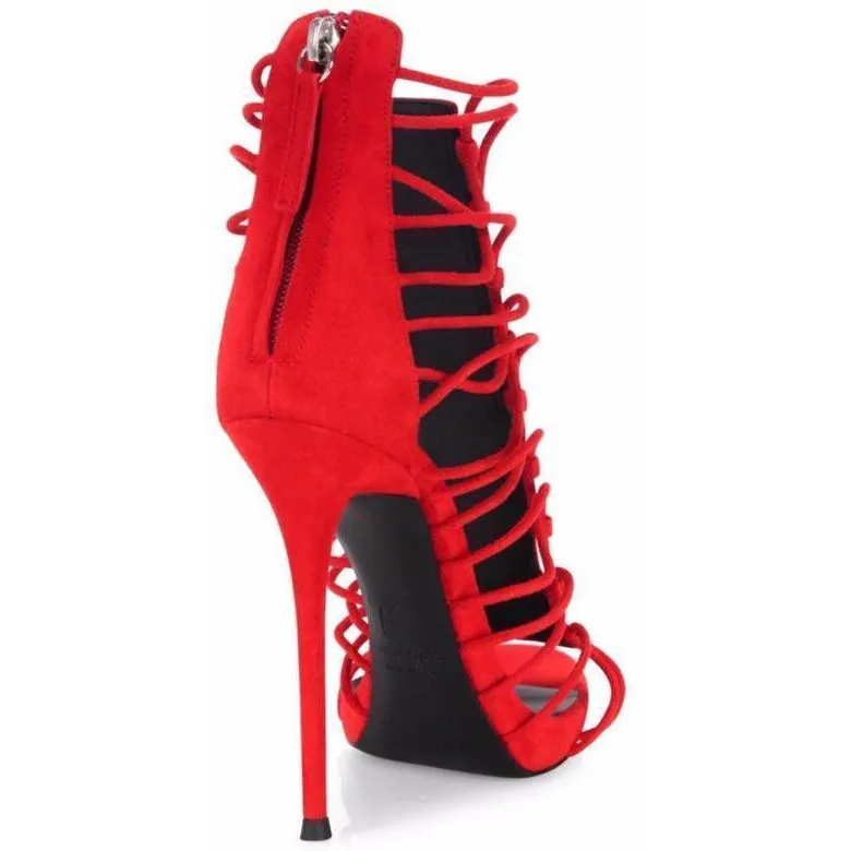 GIUSEPPE ZANOTTI Zoey Suede Sandals, Fiamma