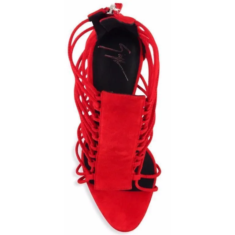 GIUSEPPE ZANOTTI Zoey Suede Sandals, Fiamma