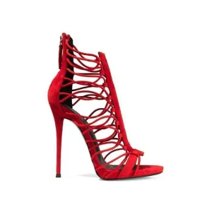 GIUSEPPE ZANOTTI Zoey Suede Sandals, Fiamma