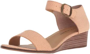 Lucky Brand Riamsee Wedge Sandal Amber Light Nude Low Heel Sandals
