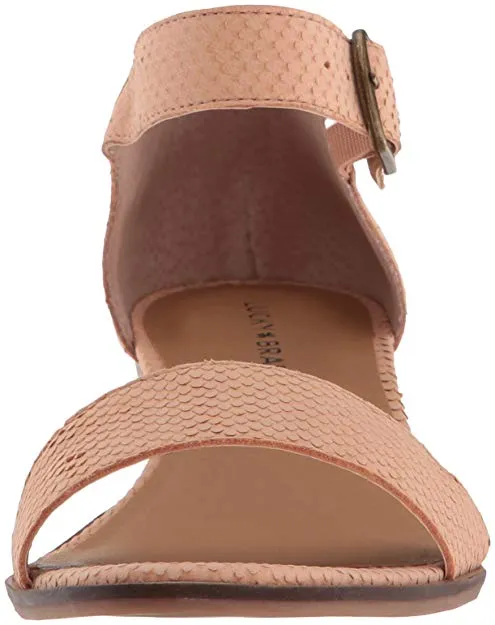 Lucky Brand Riamsee Wedge Sandal Amber Light Nude Low Heel Sandals