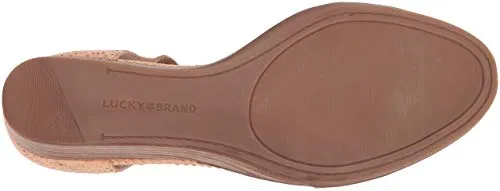 Lucky Brand Riamsee Wedge Sandal Amber Light Nude Low Heel Sandals