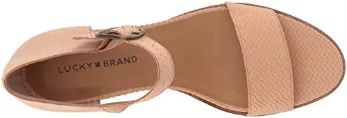 Lucky Brand Riamsee Wedge Sandal Amber Light Nude Low Heel Sandals