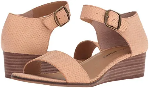 Lucky Brand Riamsee Wedge Sandal Amber Light Nude Low Heel Sandals