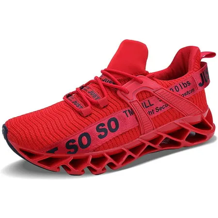 MAYZERO Just so so Mens Athletic Walking Blade Running Sports ShoesRed&Black,