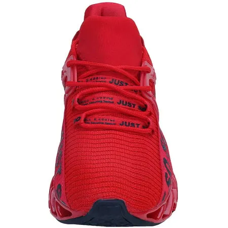 MAYZERO Just so so Mens Athletic Walking Blade Running Sports ShoesRed&Black,
