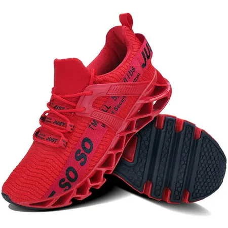 MAYZERO Just so so Mens Athletic Walking Blade Running Sports ShoesRed&Black,