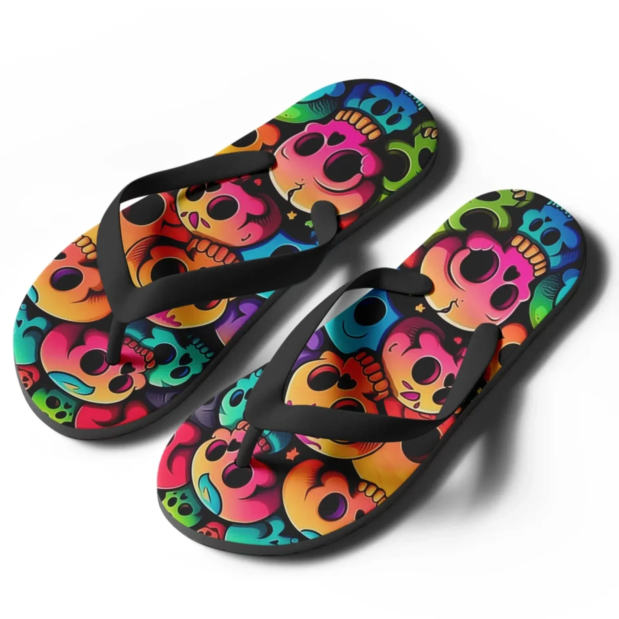 Personalized Gothic Flip Flop, Custom Skull Fashion Slipper, Stylish and comfortable Slippers