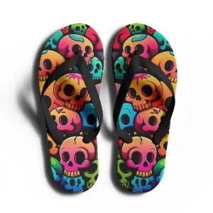 Personalized Gothic Flip Flop, Custom Skull Fashion Slipper, Stylish and comfortable Slippers