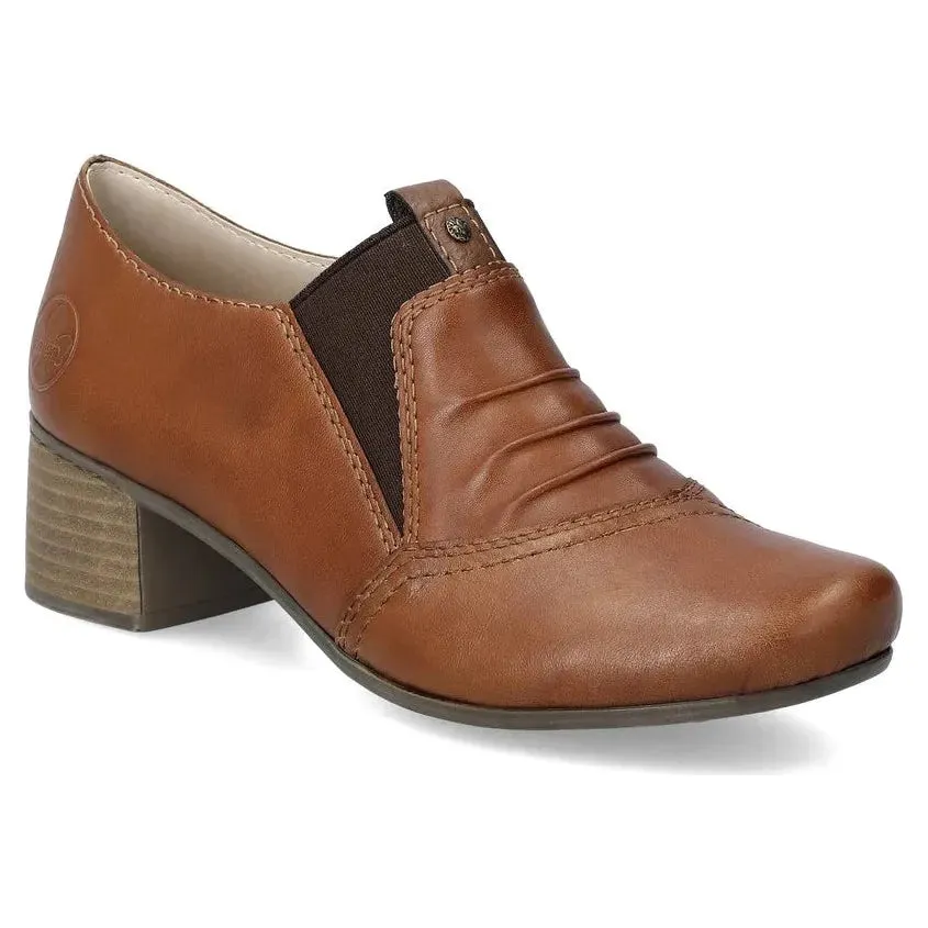 Rieker 41657 BROWN Leather Slip On shoes 41657-25
