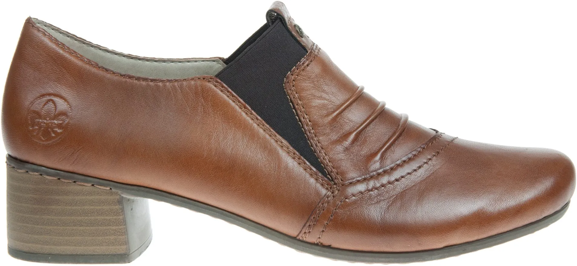 Rieker 41657 BROWN Leather Slip On shoes 41657-25