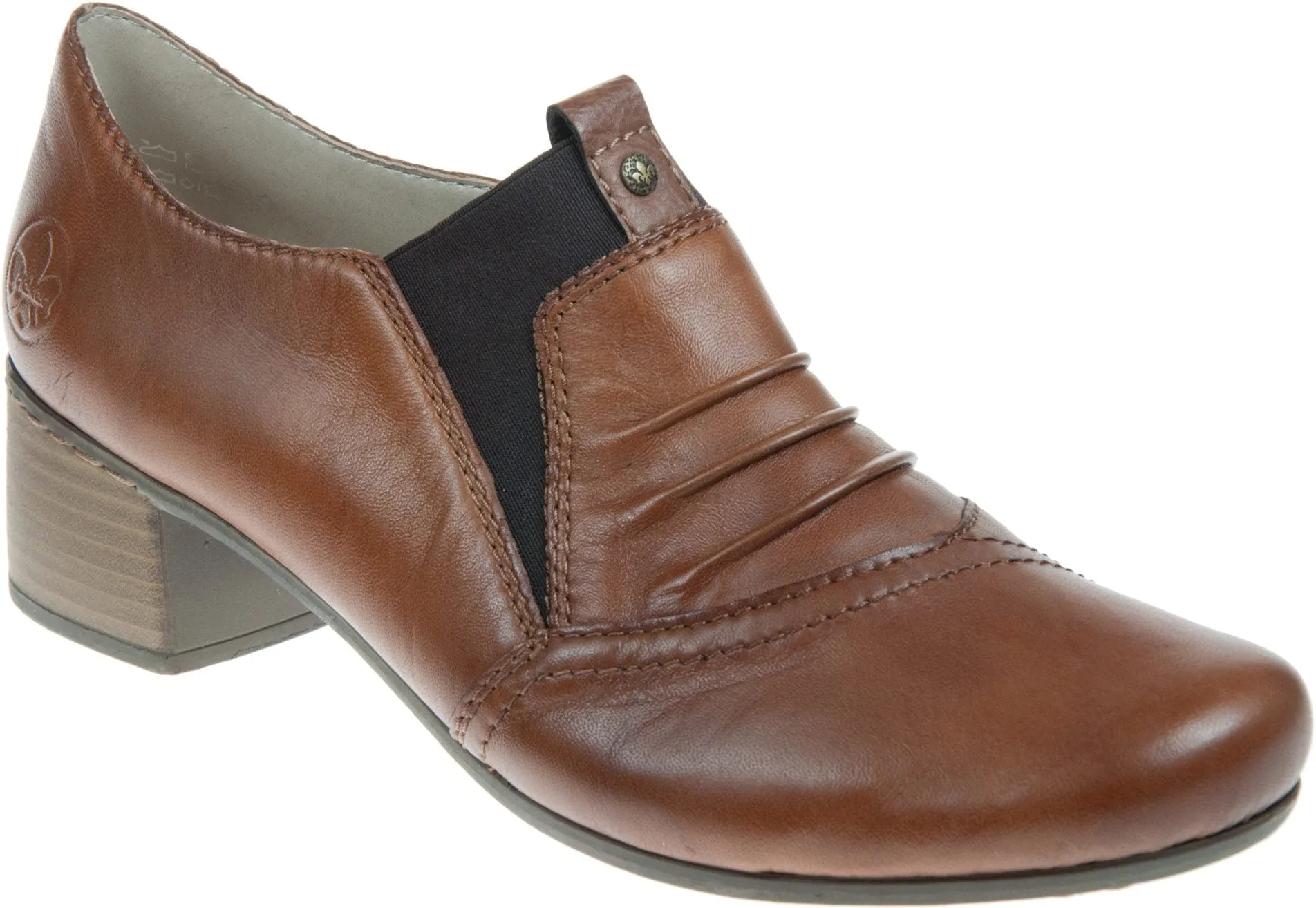 Rieker 41657 BROWN Leather Slip On shoes 41657-25