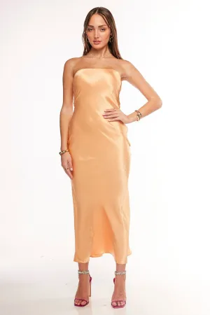 Sangria Satin Midi Dress