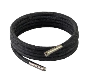 Shoelaces & Boot Laces Black 4 mm Round Leather Heavy Duty