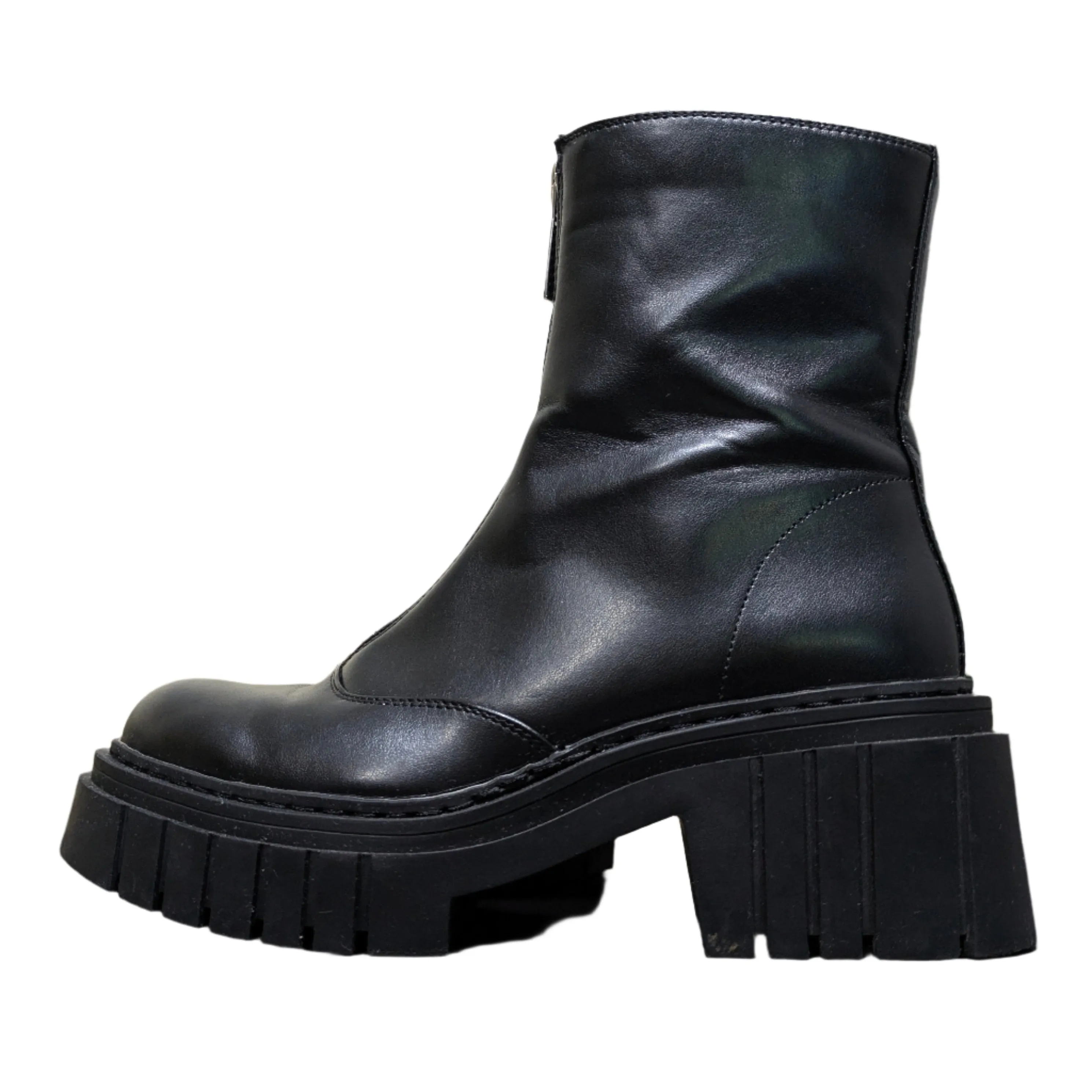 Stradivarius Zip Front Chelsea Boots in Black Size UK 5 / EU 38 / US 7
