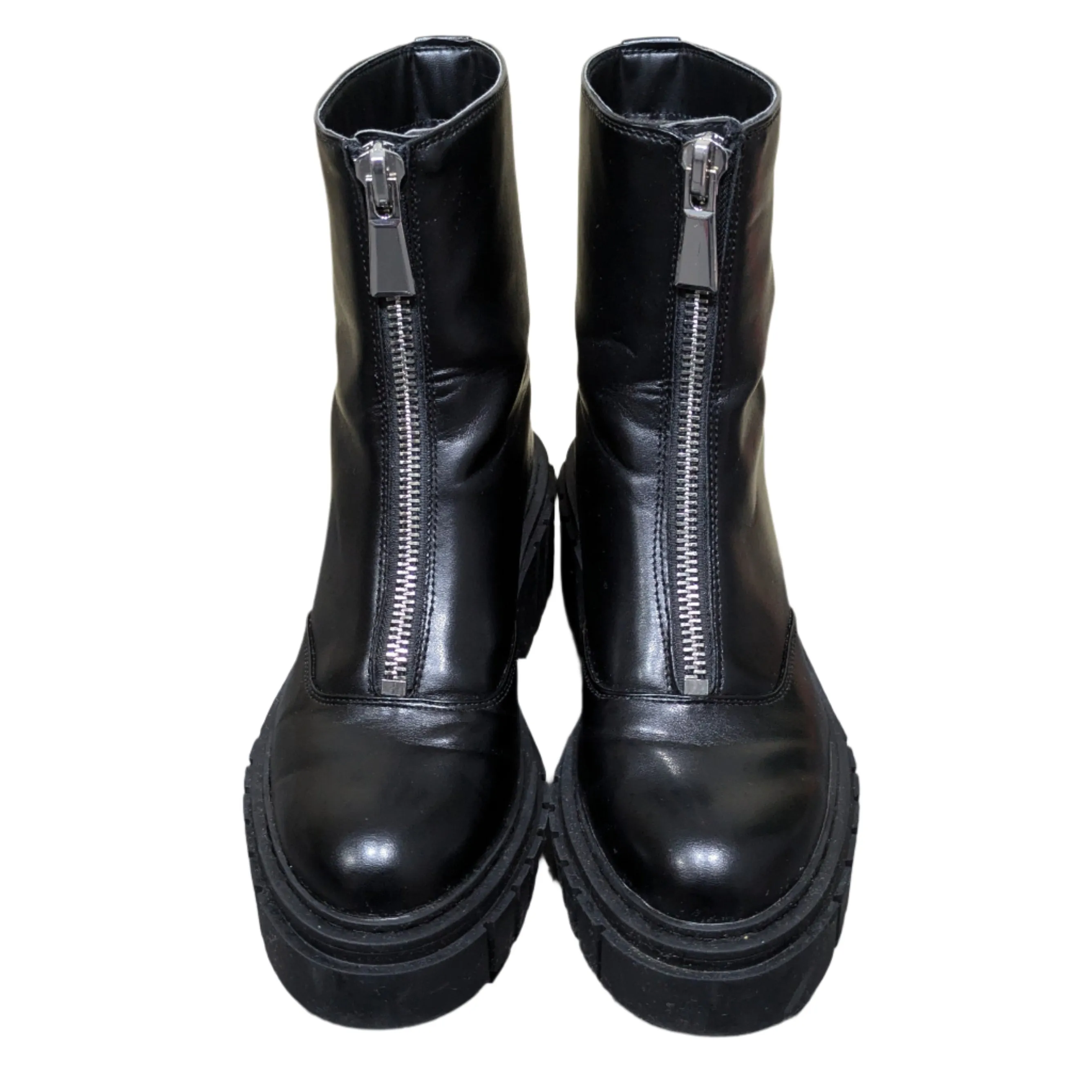Stradivarius Zip Front Chelsea Boots in Black Size UK 5 / EU 38 / US 7
