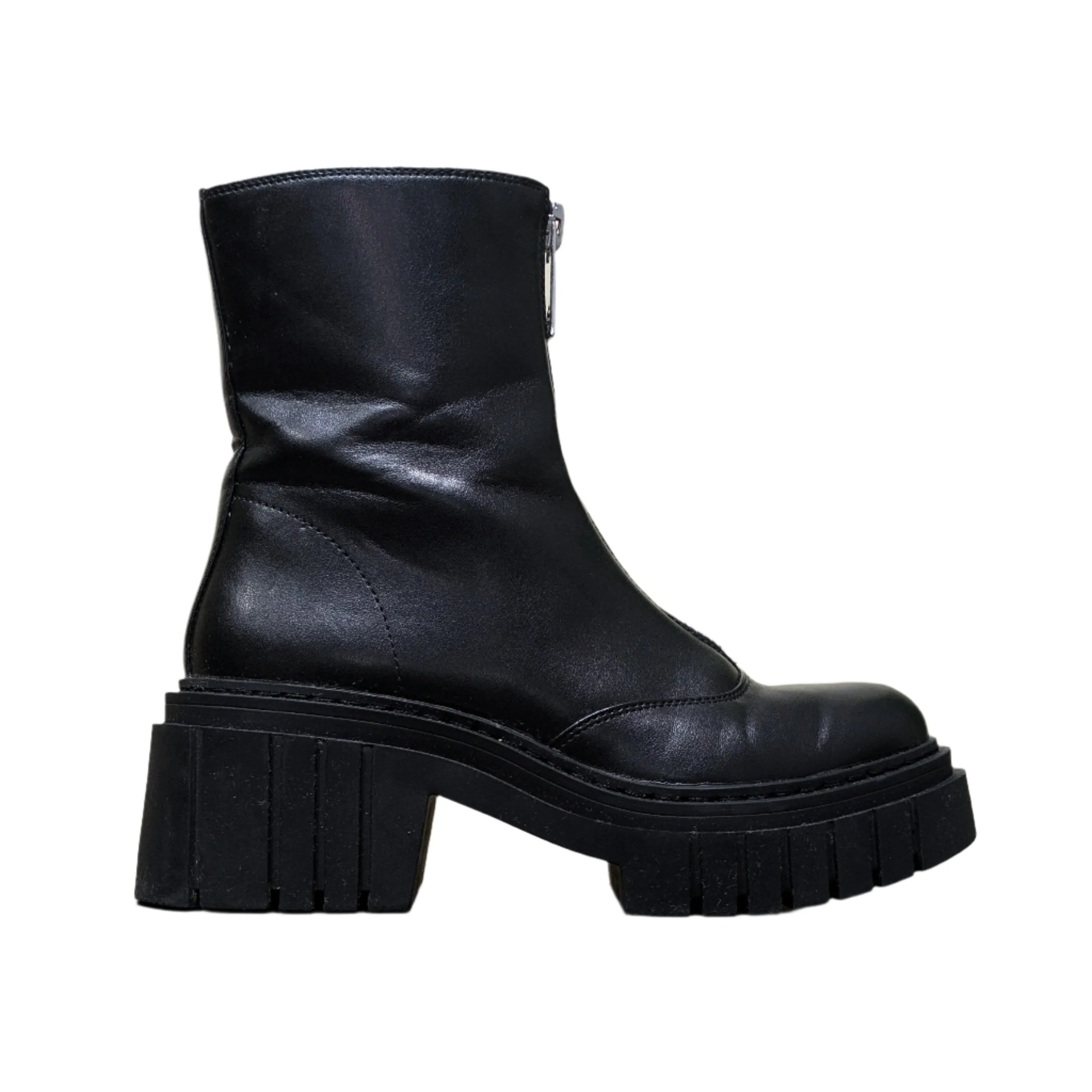 Stradivarius Zip Front Chelsea Boots in Black Size UK 5 / EU 38 / US 7