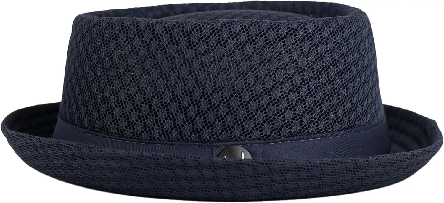 The Hat Depot Unisex Light Weight Classic Soft Cool Mesh Pork Pie hat