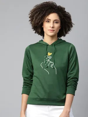 Women Green Like-Me-Print Sweatshirt