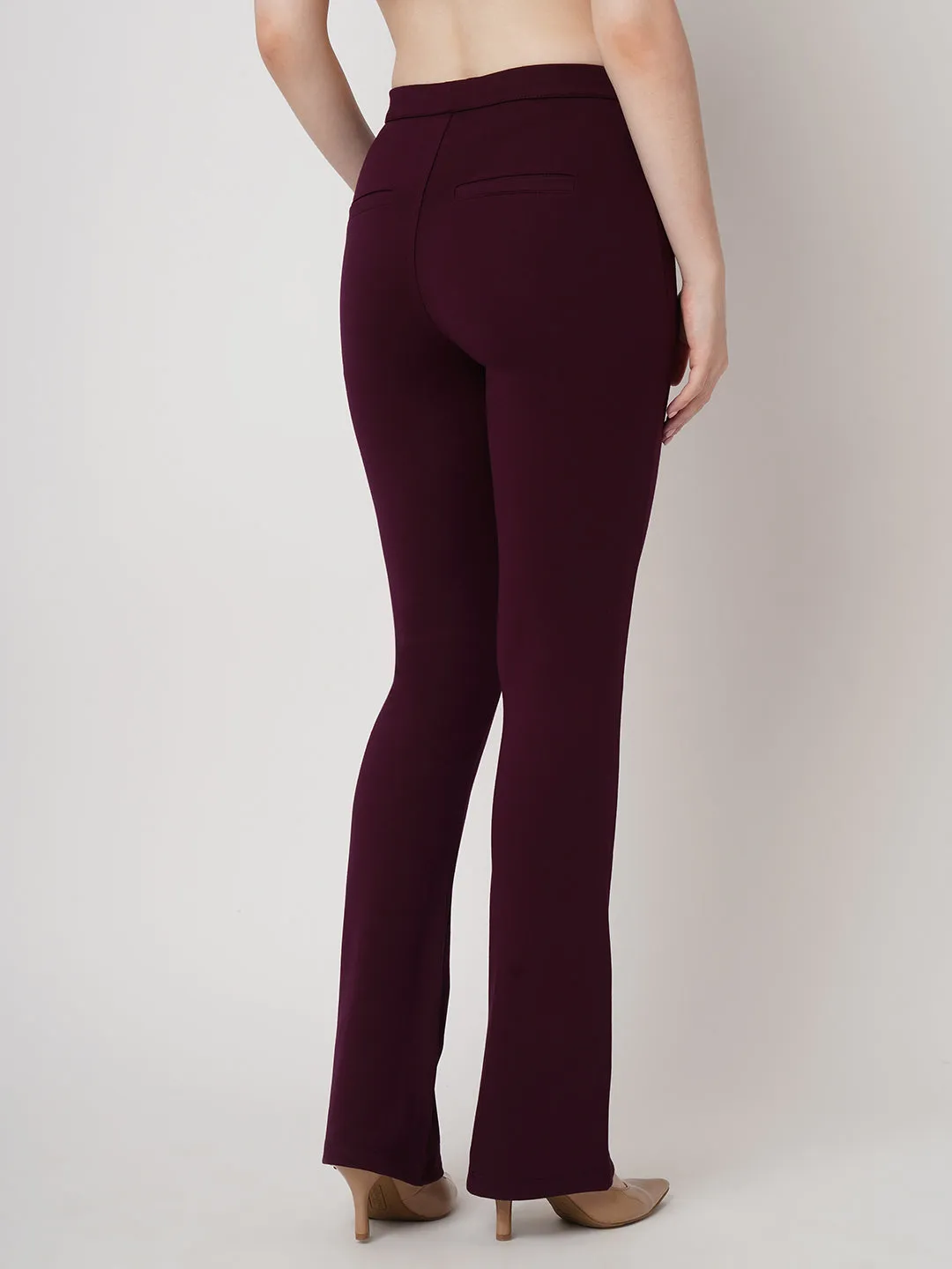 Women Wine Mini Flare Tregging