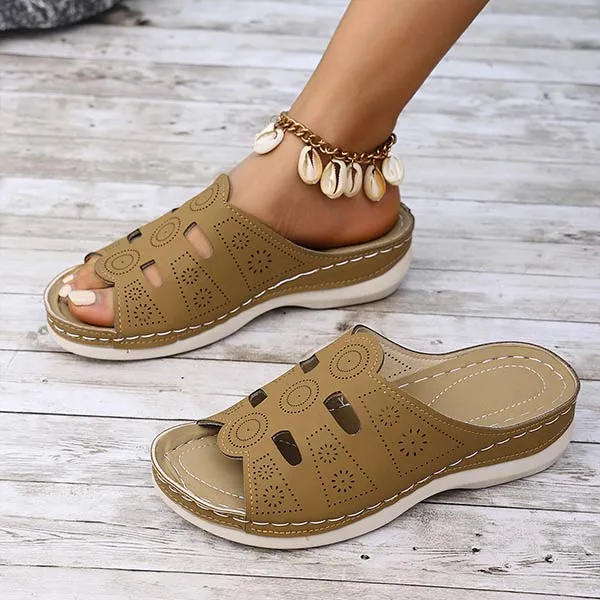 Women's Wedge Heel Casual Slide Sandals 16914005C