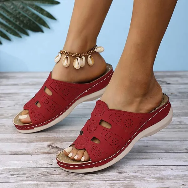 Women's Wedge Heel Casual Slide Sandals 16914005C