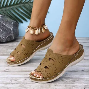 Women's Wedge Heel Casual Slide Sandals 16914005C